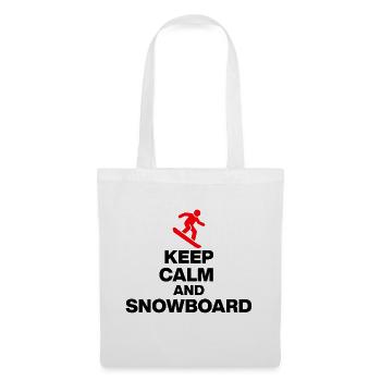 RESTE CALME ET FAIS DU SNOWBOARD ! PLAISIR SUR LES PISTES ET PLAISIR EN CABANE - Sac en tissu - blanc - Devant