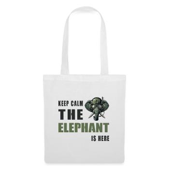 Ruhig bleiben der Elefant ist da - Stoffbeutel - Weiß - Vorne