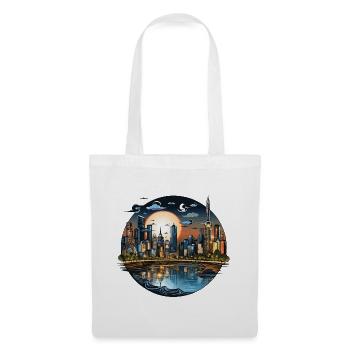Abendsonnenstadt Skyline CirkelDesign - Stoffbeutel - Weiß - Vorne