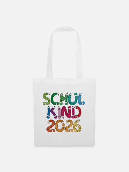 Schulkind 2026 Schule Einschulung Schulanfang - Stoffbeutel - Weiß