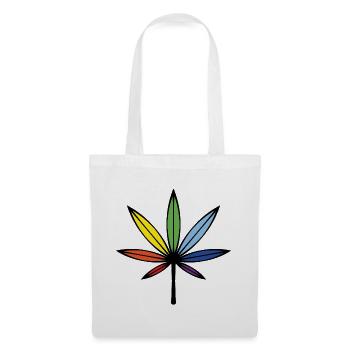 Cannabis / Marijuana / Chanvre (Résumé / Arc-en-ciel) - Sac en tissu - blanc - Devant