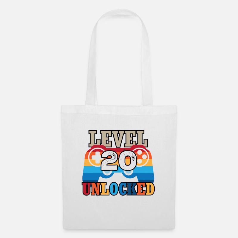 Level 20 Unlocked - Stoffbeutel - Weiß