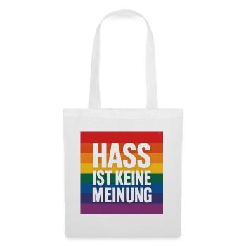 Hass ist keine Meinung - Antifa Tee - Stoffbeutel - Weiß - Vorne