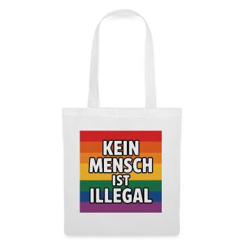 Kein Mensch ist Illegal - Gegen Rechts - Stoffbeutel - Weiß - Vorne