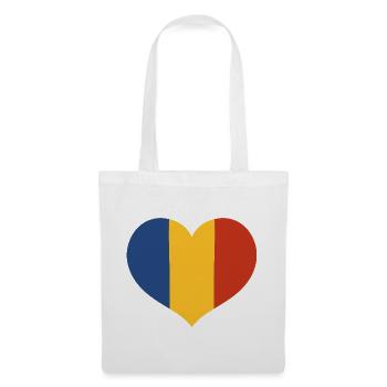 Romanian Flag Heart - Tote Bag - white - Front