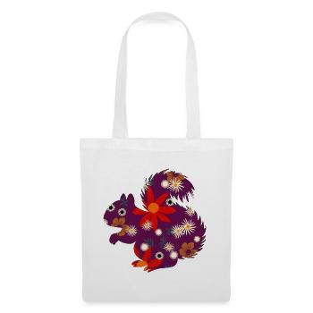 cute small animals, floral pattern - Tote Bag - white - Front