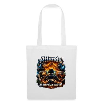 Wait, I'm finishing my gamer game - Tote Bag - white - Front