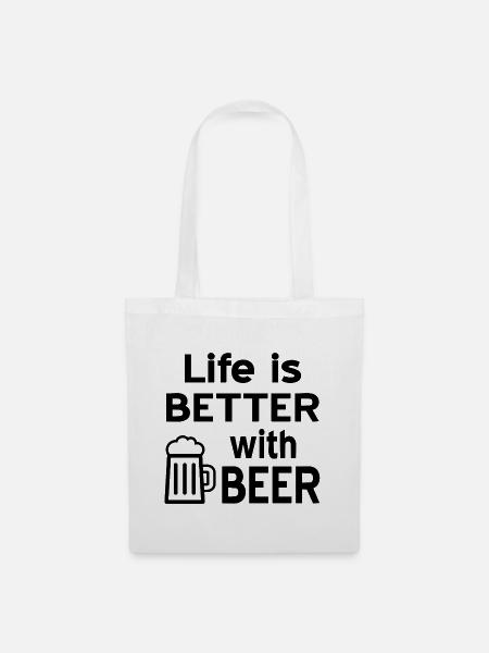 Bier - Stoffbeutel - Weiß