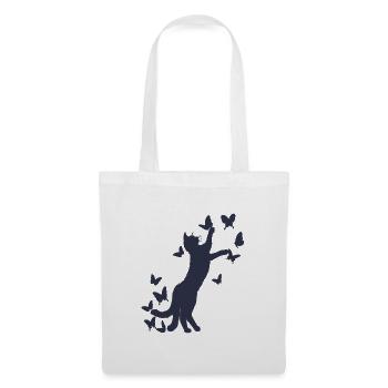 nekomata with butterflies - Tote Bag - white - Front