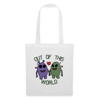 Out of This World Alien Couple Holding Hands - Tote Bag - white - Front