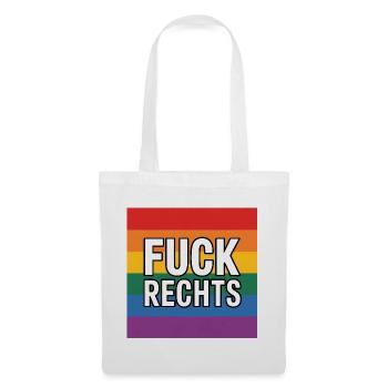 Fuck Rechts - Antifa Tee - Stoffbeutel - Weiß - Vorne