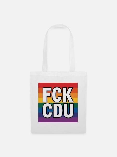 FCK CDU - Anti CDU Meme - Stoffbeutel - Weiß