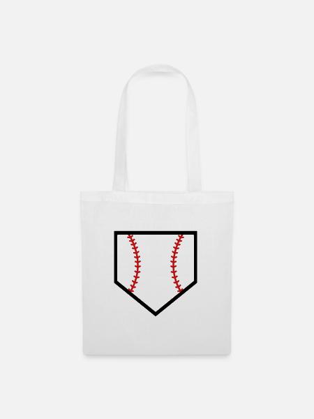 Baseball-Homeplate - Stoffbeutel - Weiß