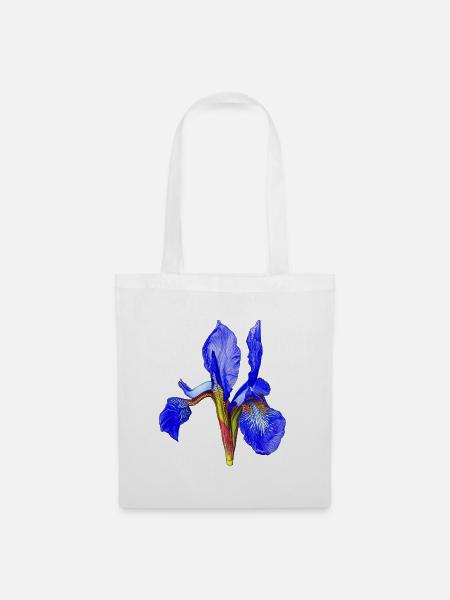 Blaue Iris Schwertlilie Neon Kontrast - Stoffbeutel - Weiß