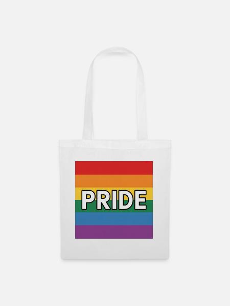 Pride – Queer Rainbow Flag Tee - Stoffbeutel - Weiß