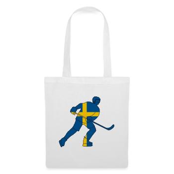 Hockey player with the Swedish flag - Tote Bag - white - Front