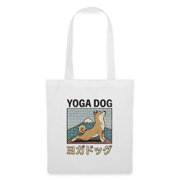 Chien de yoga - Sac en tissu - blanc - Devant