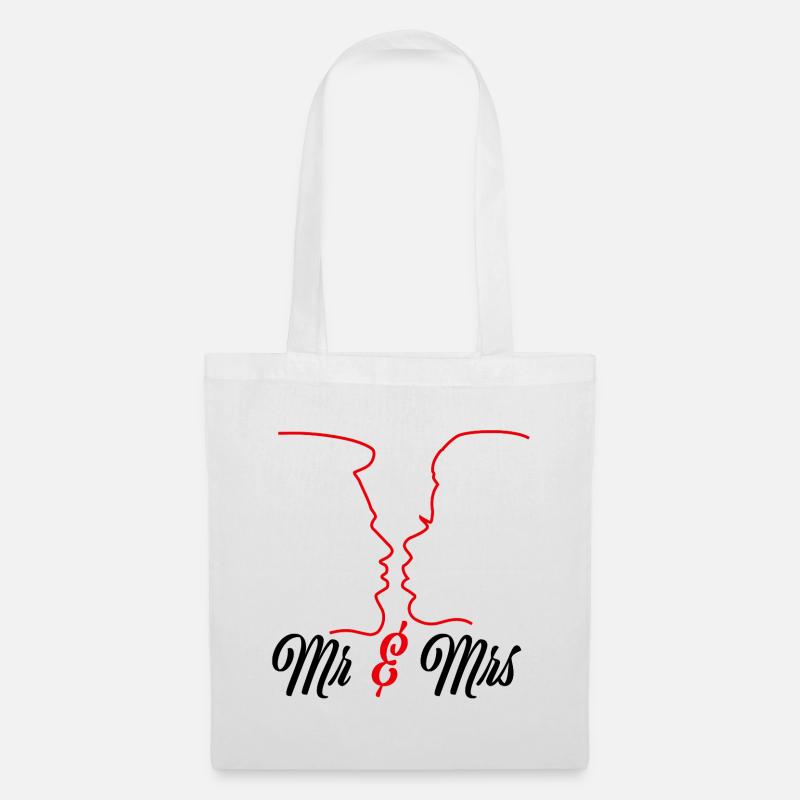 Mr. and Mrs - Just Married - Tote Bag - white