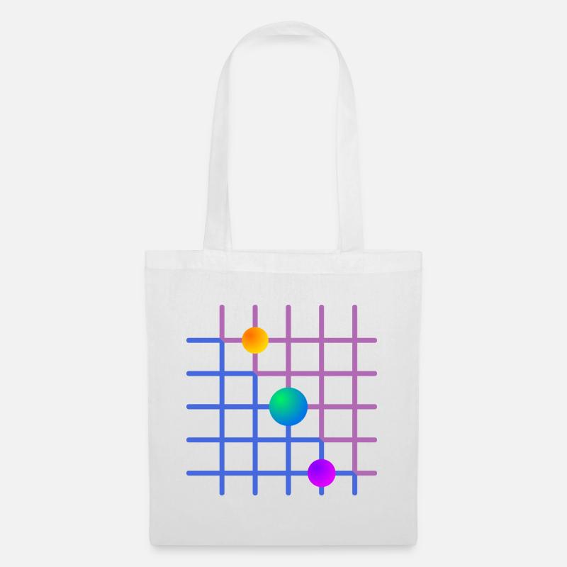 Gradient Grid with Paint Balls - Tote Bag - white