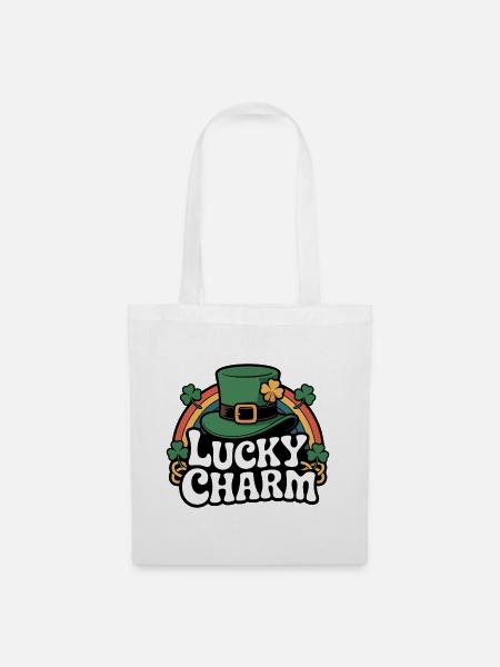 Lucky Charm Leprechaun-Hat Design - Stoffbeutel - Weiß