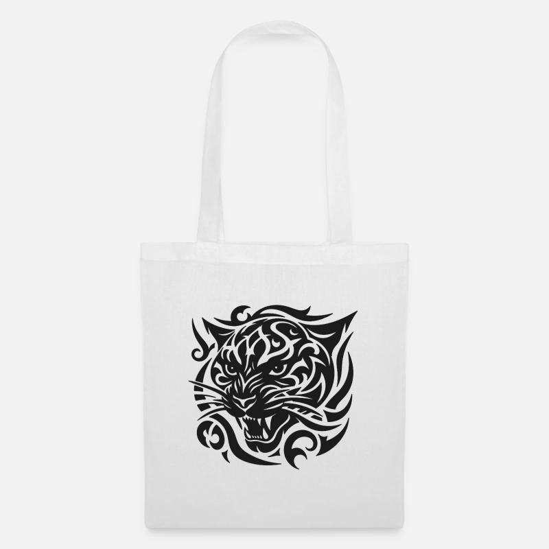 Tiger Tribal Pattern - Tote Bag - white