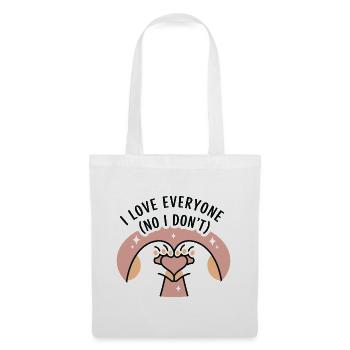 J’aime tout le monde (Non, je ne l’aime pas) - Sac en tissu - blanc - Devant