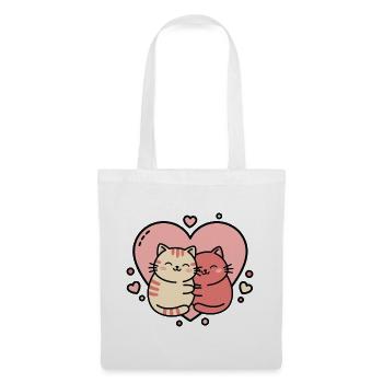 Heartfelt Cat Hug Duo - Tote Bag - white - Front