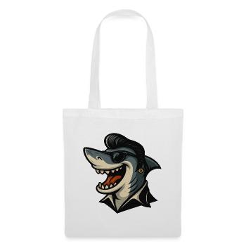 Requin avec style - Sac en tissu - blanc - Devant