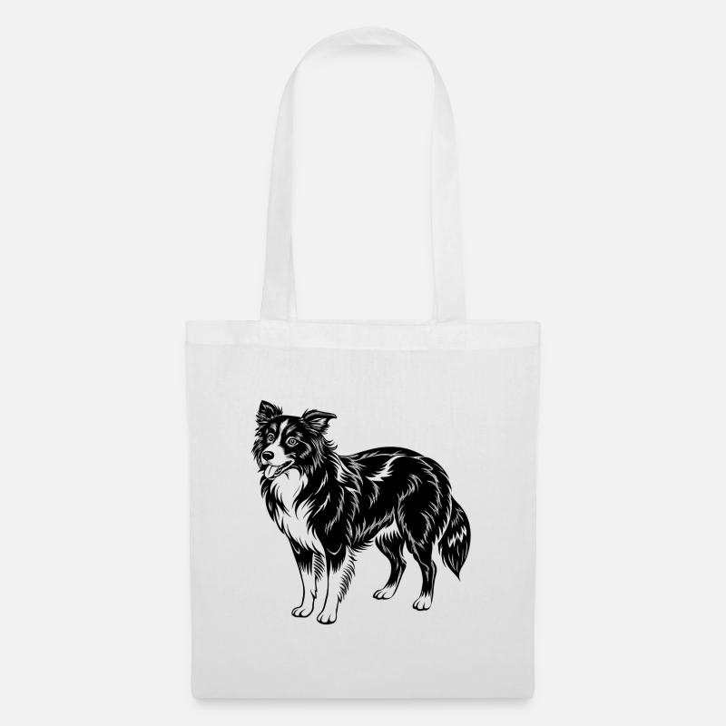 Border Collie - Stoffbeutel - Weiß
