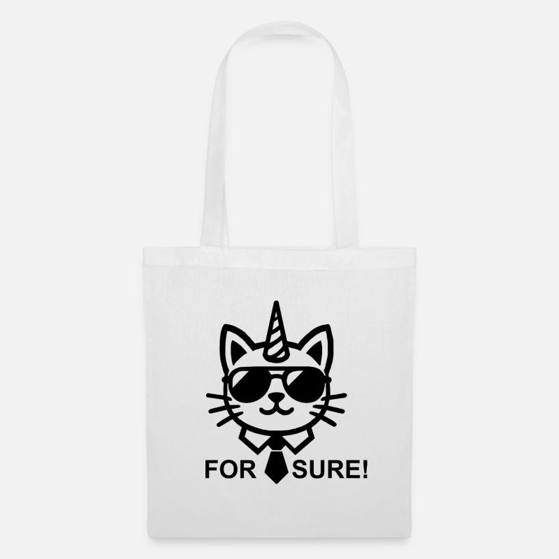 Chat-licorne for sure ! - Sac en tissu - blanc