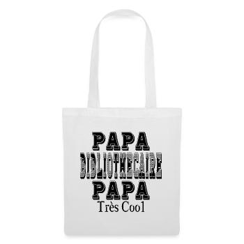 Papa Bibliothécaire Papa Très Cool - Sac en tissu - blanc - Devant