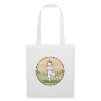 Yoga-Einhorn-Magische Baum-Pose - Stoffbeutel - Weiß - Vorne