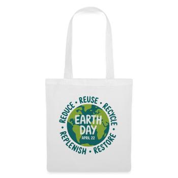 Earth Day Wiederverwendung Logo - Stoffbeutel - Weiß - Vorne