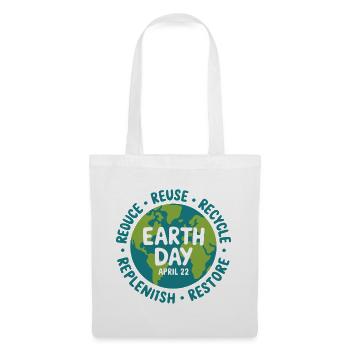 Earth Day Circle: Reduzieren Sie Wiederverwendung und Recycling - Stoffbeutel - Weiß - Vorne