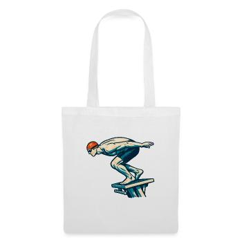 Motif des nageurs au concours de départ - Sac en tissu - blanc - Devant