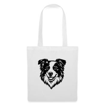 Portrait du Border Collie – Fan de chiens - Sac en tissu - blanc - Devant