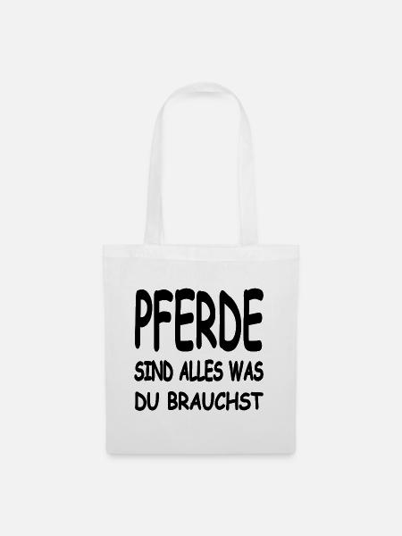 Pferde - Stoffbeutel - Weiß
