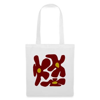 Rote Blumen Organisches transparentes Design -V2 - Stoffbeutel - Weiß - Vorne