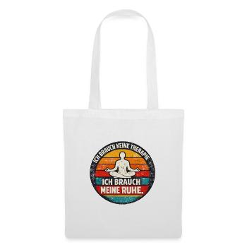 Ich brauche meine Ruhe Retro Badge - Stoffbeutel - Weiß - Vorne