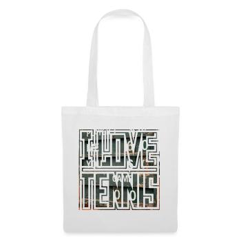 I LOVE TENNIS, Scoreboard, Geschenkidee Shirt - Stoffbeutel - Weiß - Vorne