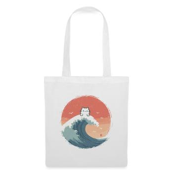 Cat wave at the evening sea - Tote Bag - white - Front