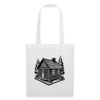 Cabane en rondins - Sac en tissu - blanc - Devant