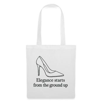 High Heel Line Art – Elegance Fashion Quote - Tote Bag - white - Front