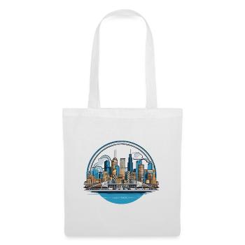 City skyline and bridge in a circle - Tote Bag - white - Front