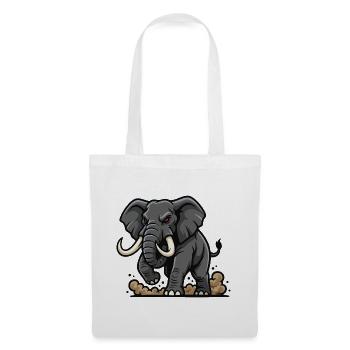 Wild Elephant Charge Mascot Elephant Power - Tote Bag - white - Front
