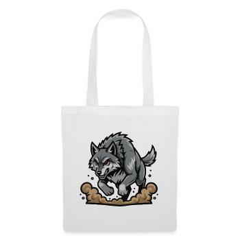 Wild Gray Wolf Charge Mascot Wolf Run - Tote Bag - white - Front