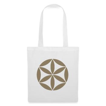 Taupe Geometric Flower Circle - Tote Bag - white - Front