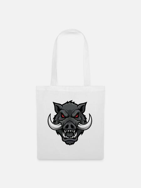 Alpha Boar Wrath Maskottchen-Maskottchenkopf - Stoffbeutel - Weiß