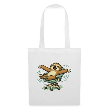 Paresseux joyeux dans la chaise pivotante - Sac en tissu - blanc - Devant