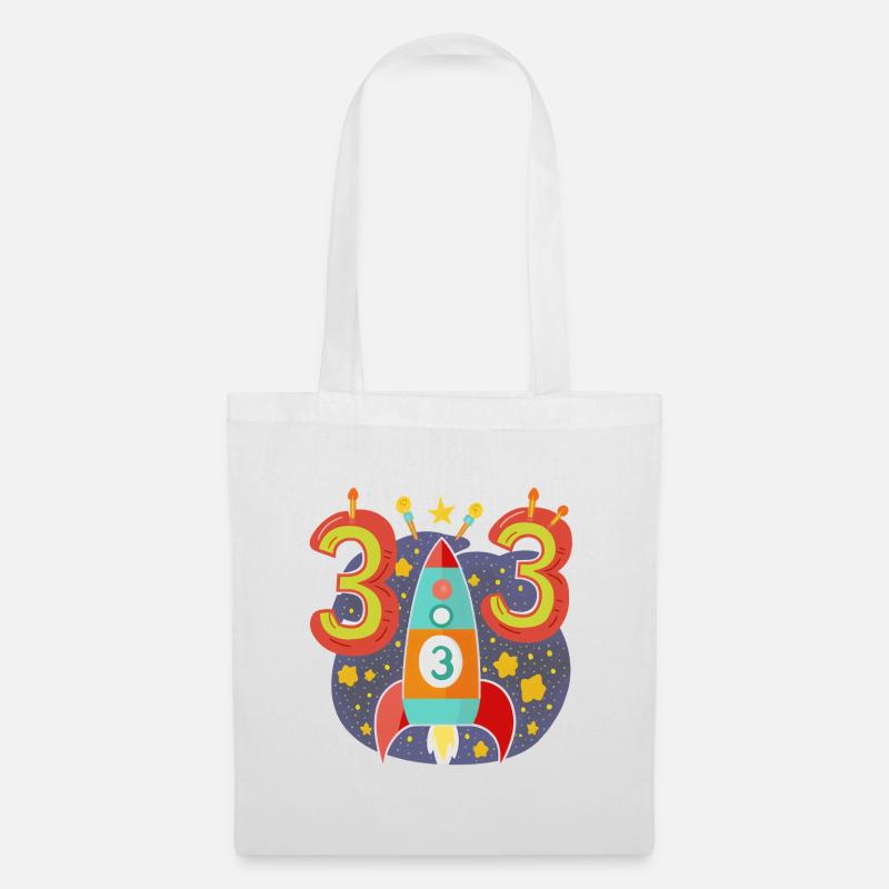 Birthday 3 Years Rocket Boy Three - Tote Bag - white